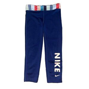 Nike Kids Girl's One Tight Capris (Little Kids/Big Kids) Blue Large